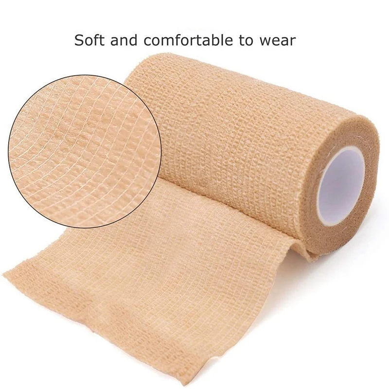 6 Packs First Aid Self Adhesive Cohesive Bandage, 10X450cm, Self Adherent Wrap, Non Woven Bandage Wrap