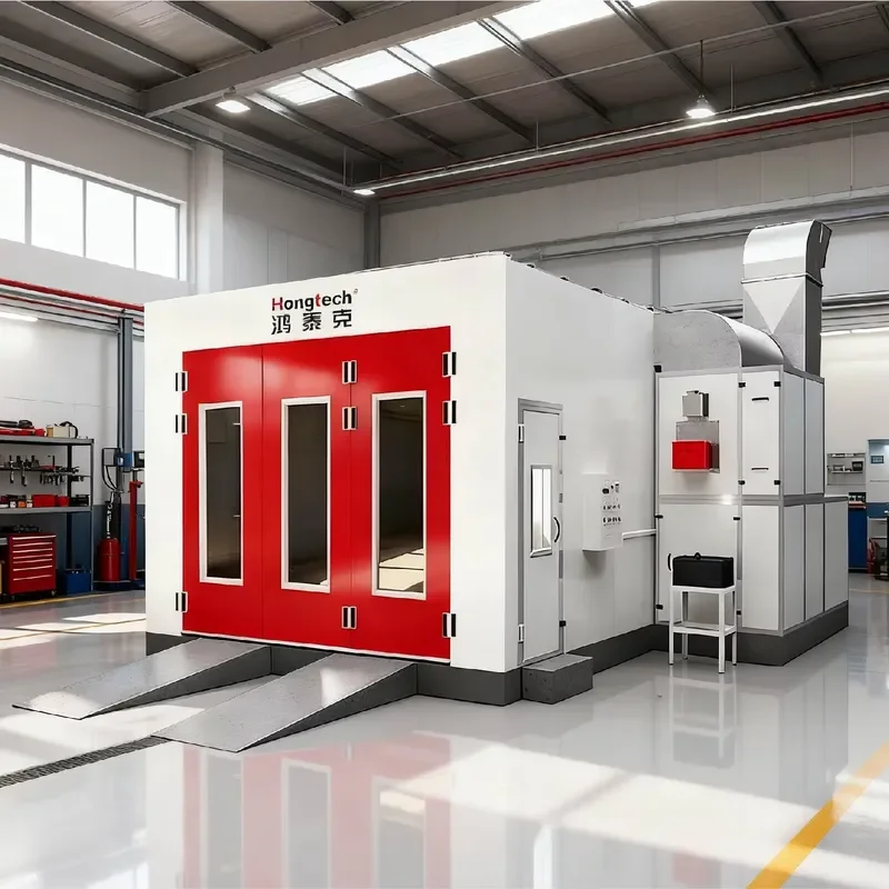 CE Approved Simple Vehicle Painting Line Spray Paint Booth Car Polishing Sanding Booth LED Lighting Electric Heating for Sale