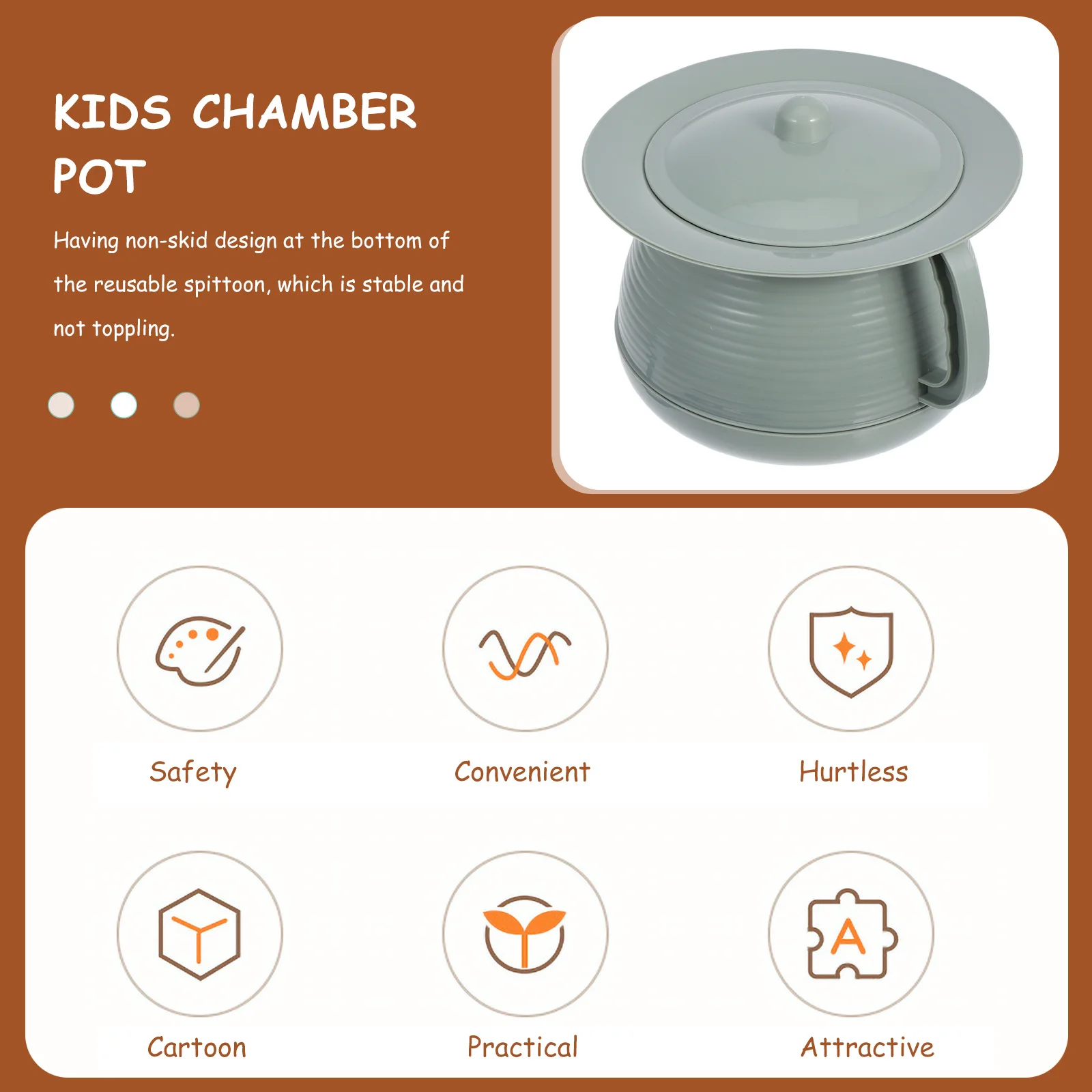 1 Set Chamber Pot Portable Urine Bucket For Home Camping Bedroom Durable Plastic Potty With Handle Lid Smooth Edges Easy Clean