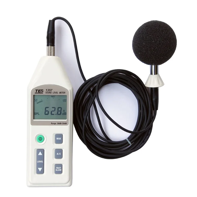 Probador de dosis de ruido TES-1357, rango de medidor de nivel de sonido de 30 a 130dB con pesaje de frecuencia A&C