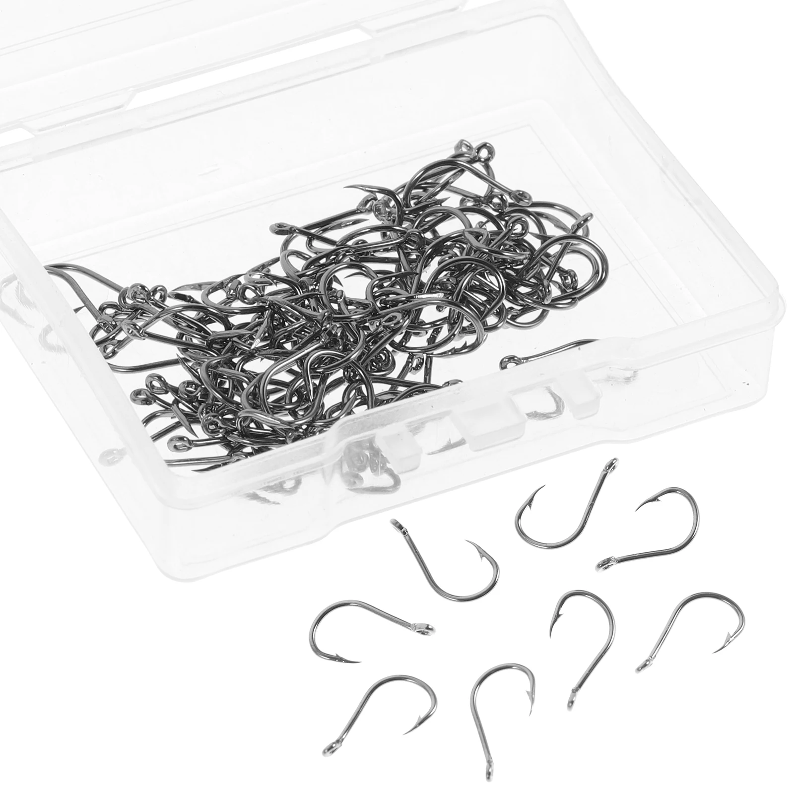 

200 Pcs Carbon Steel Fishing Hooks with Holes Barbed Small Fishing Hooks Small for Freshwater Seawater Boxed Storage