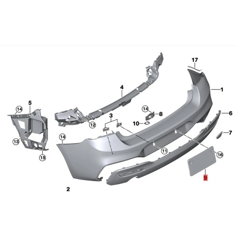 Car Rear Licence Plate Base Holder Parts 51128064049 For BMW 1 Series F20 F21 LCI 114D 116D 116I 118D 118DX 2014-2019 3Dr 5Dr