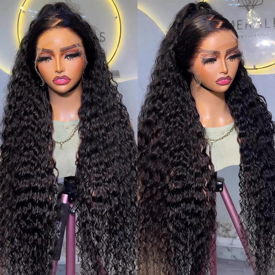 220% Deep Wave Frontal Wig 13x6 HD Lace Front Wig Human Hair Brazilian Loose Curly Water Wave 13x4 Glueless Wigs For Women