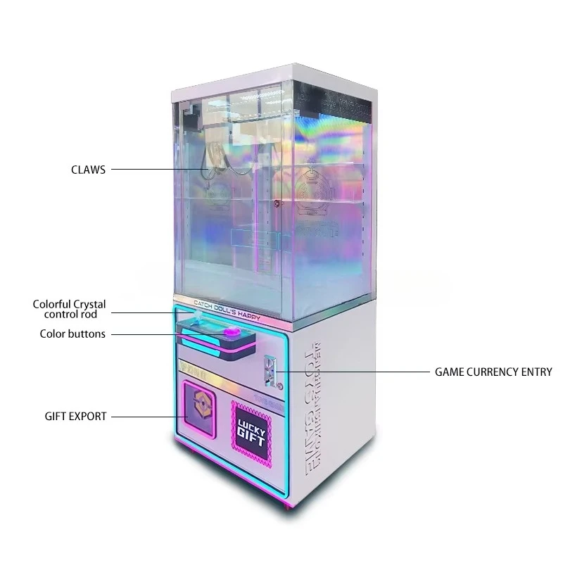 OEM Custom Indoor Coin Operated Arcade Crane Machine Colorful Park Toy Plush Vending Claw Crane Customizable Indoor Amusement