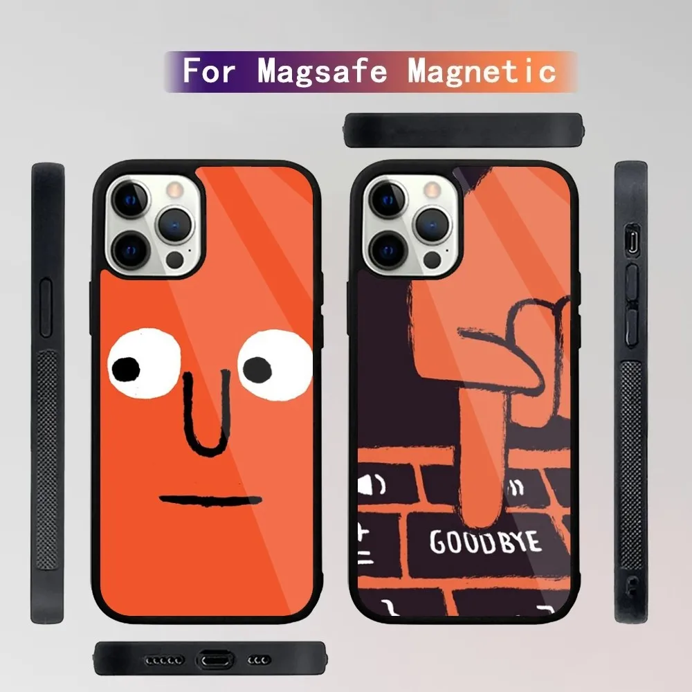 J-Jean Jullien Phone Case For iPhone 15,14,13,12,11,Plus,Pro,Max Mini Magsafe Magnetic Wireless Charging