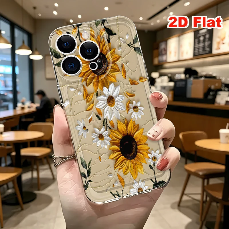 2D Flat Soft Silicone Phone Case For iPhone 17 Pro Max 16 18 Pro 13 11 15 14 Plus 12 17 16E 17Promax Shockproof Transparent Funda Cover