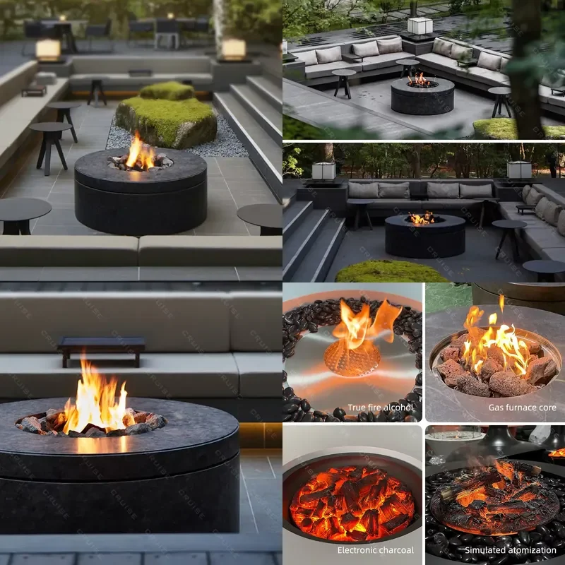 

【CHIMU HOME】800/1000/1200mm Outdoor Wood Fire Pit Bowl Floor Standing Furnace Core For Courtyard Heating
