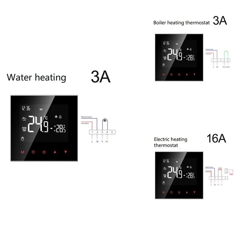 

LCD Touch Screen Thermostat Temperature Controller, With Build In Sensor Support Al-Exa Google Home