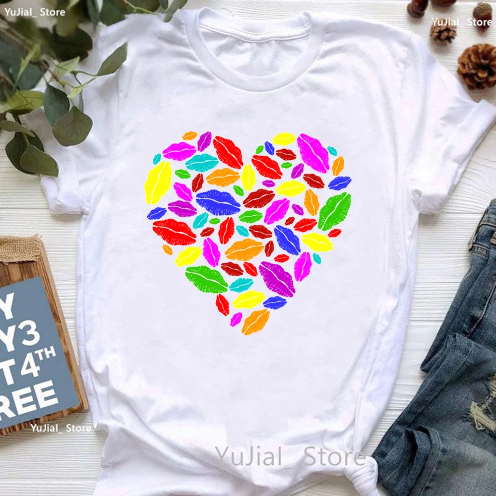 

Colorful Lips/Love/Flowers Love Print T Shirt Girls Paris Tower Style Tshirt Women Fashion Butterfly T-Shirt Female Summer Tops