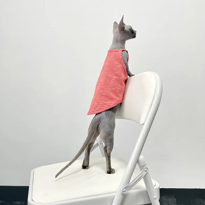 Multicolor Sphynx Pet Cat Clothes Cotton Kittens Outfits For Sphinx Hairless Cats Camisole Soft Devon Rex Clothing Kitten Vest