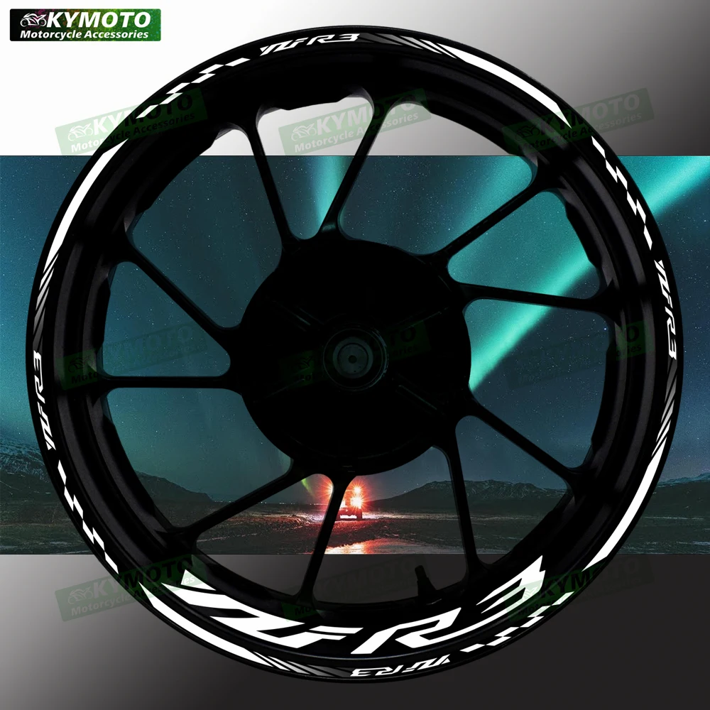 

Аксессуары для мотоциклов YZF R3 R 3, 17-дюймовые наклейки на передние и задние колеса, обтекатель, ступица, светоотражающий обод, полоса, наклейка, украшение