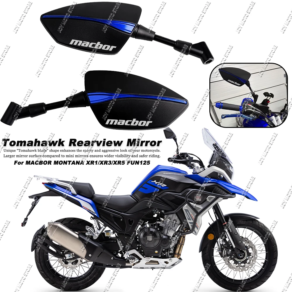 

Универсальные зеркала заднего вида CNC из алюминия Tomahawk для мотоциклов Macbor Montana XR1/XR3/XR5 FUN125, 8 мм, 10 мм