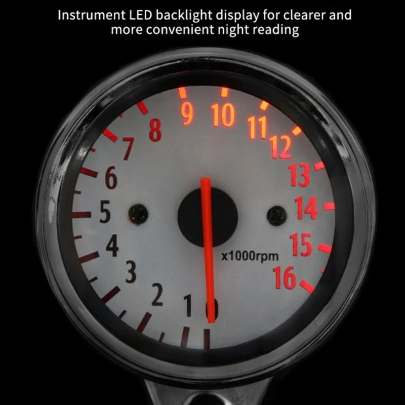 Retro 16000Rpm Motorbike Tachometer, Accurate RPM Readout with Electronic Sensing Fit for Enthusiasts Repair Shops
