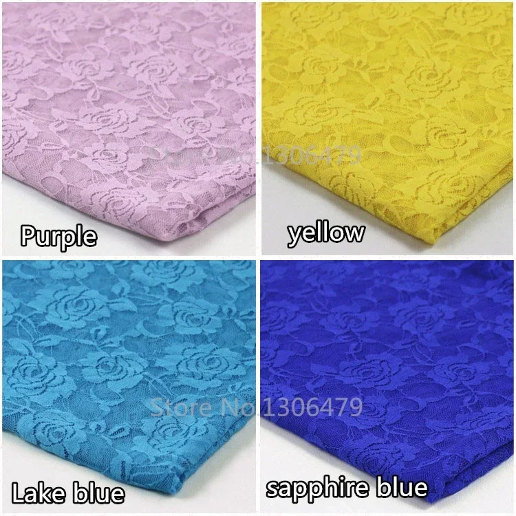 Elastic Rose Lace Fabric Curtain Net Yarn Skirt Costume Stage Wedding Wedding Ceremony RS986