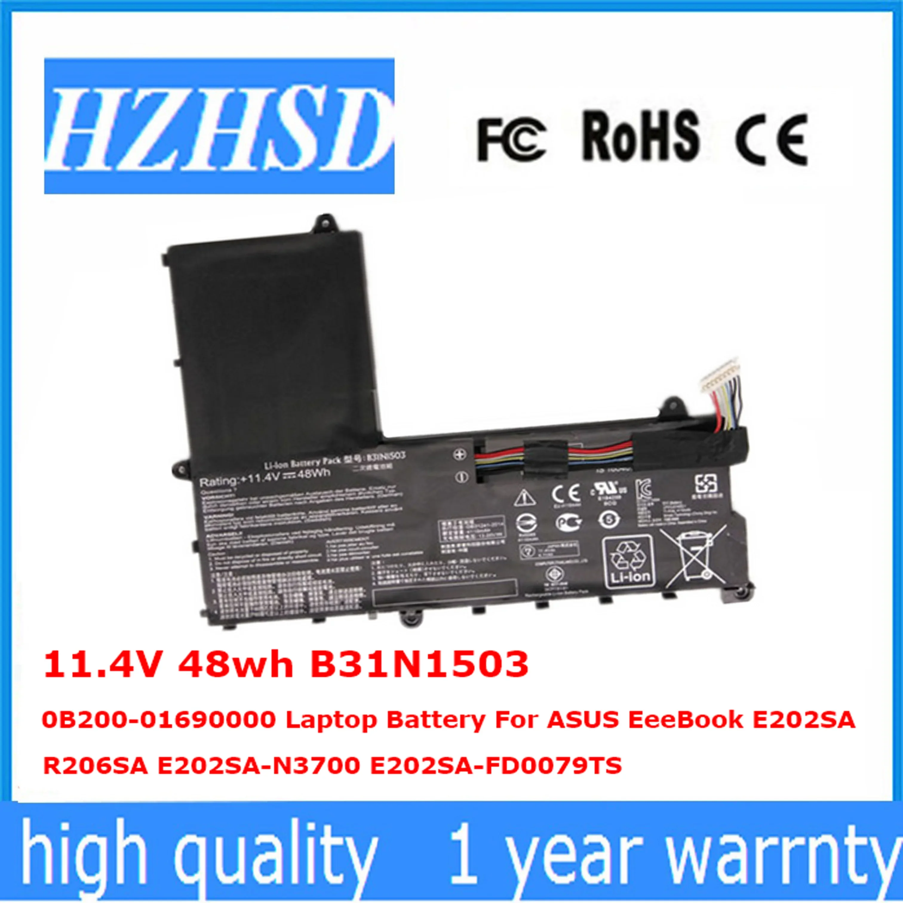 

11.4V 48wh B31N1503 0B200-01690000 Laptop Battery For ASUS EeeBook E202SA R206SA E202SA-N3700 E202SA-FD0079TS