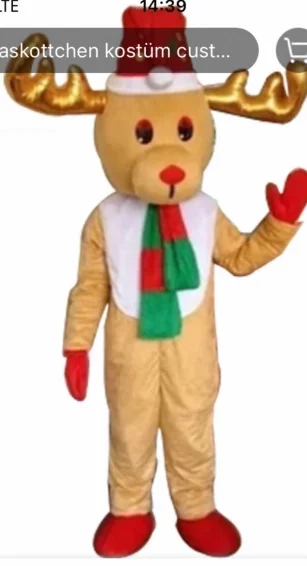 Nuovo adulto Halloween natale cervo Mascotte Fancy Cartoon Mascotte Costume peluche Fancy Dress Costume della Mascotte