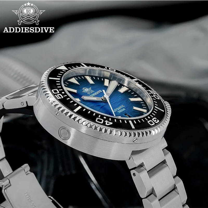 ADDIESDIVE New Men\'s Watch 8215 Sapphire Crystal 100Bar Waterproof Super Bright Fully Automatic Mechanical Business Watch AD2545