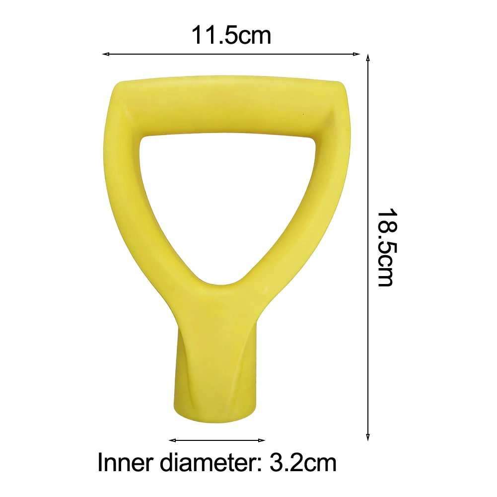 Plastic Handle with D Shaped Design for Garden and Snow Shovels Supporting Controlled Digging and Lifting Actions