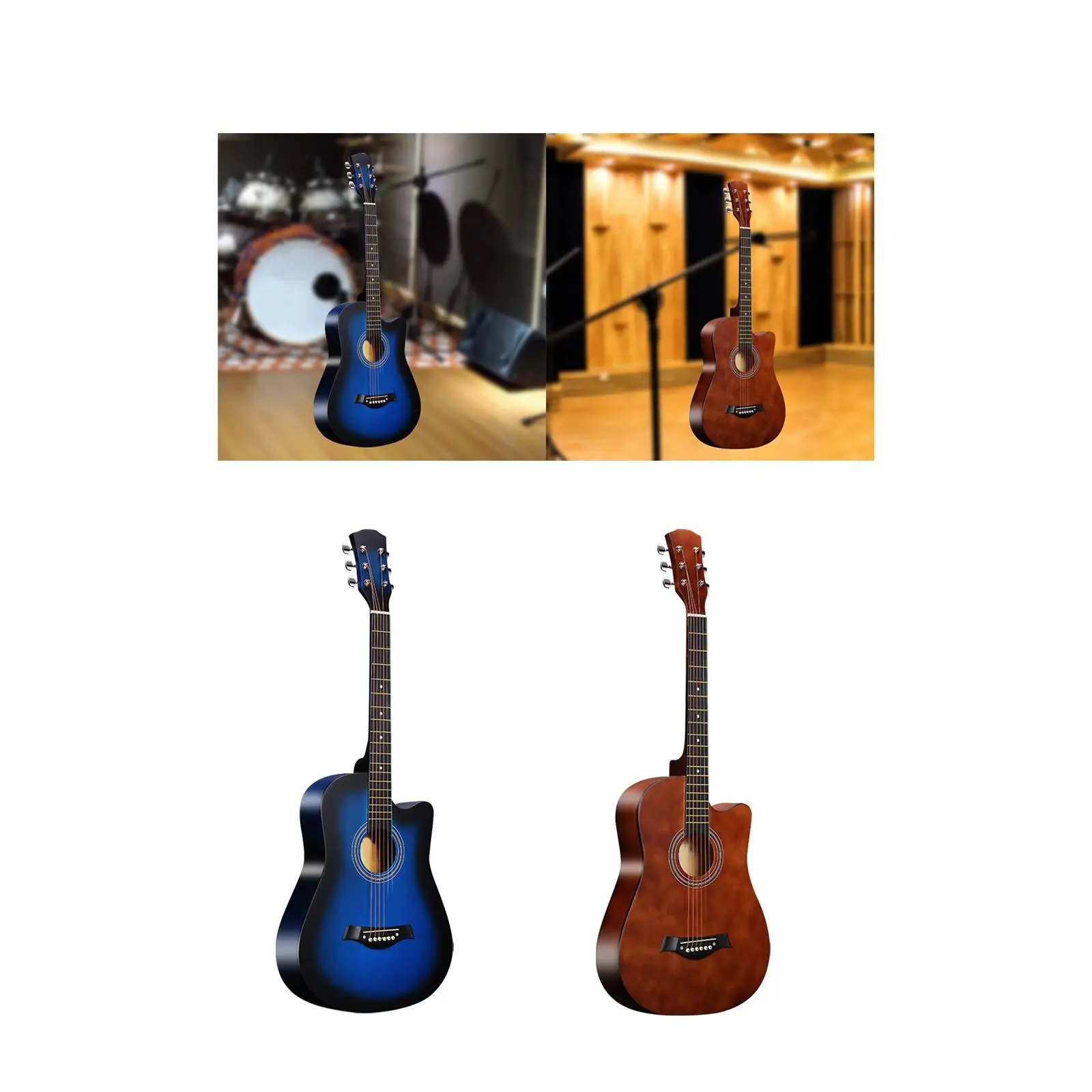 38\'\' acoustic guitar, easy to learn musical instrument for adults in