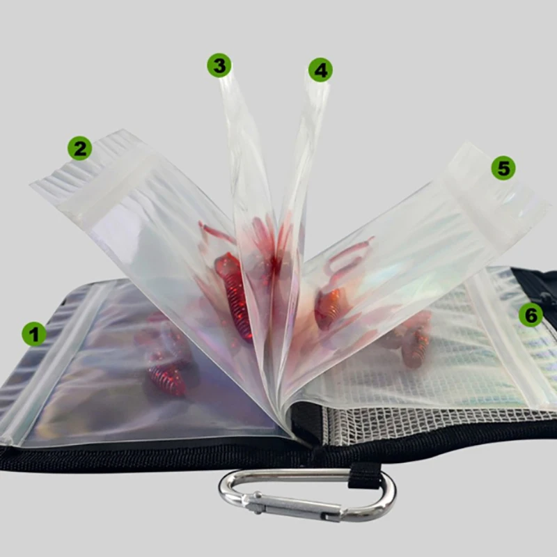 1Pc 7 Taschen Falten Angelgerät Binder Fliegen Angeln Führer Tippet Linie Brieftasche Tippet Lagerung Fliegen Angeln Paket köder Lagerung Tasche
