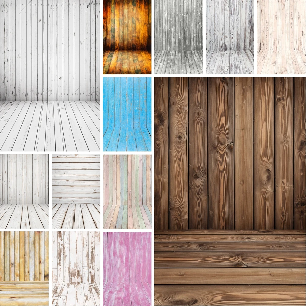 

MOON.QG Wood Wooden Plank Backdrop Photo Wallpaper Board Shooting Props Photographic Background Celebrations Photocall Birthday