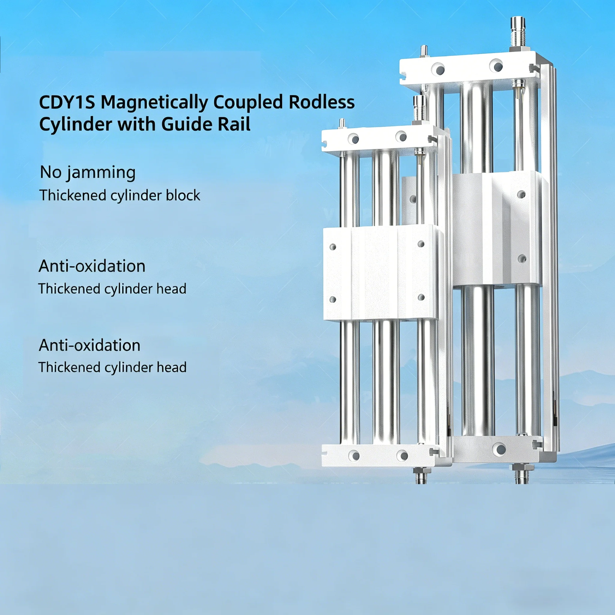 Coupling Rodless Cylinders  Slide Bearing Pneumatic Cylinder CDY1S Bore 10/15/20/25/32/40mm Stroke 100-1500mm Magnetic
