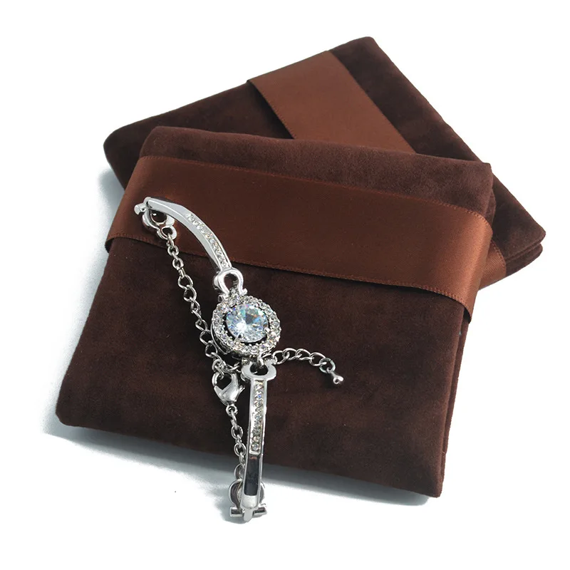 Fashion Jewelry Packaging Box Bag Flannel Bag for Ring Bangle Bracelet Necklace Earrings Set Exquisite Packaging Gift