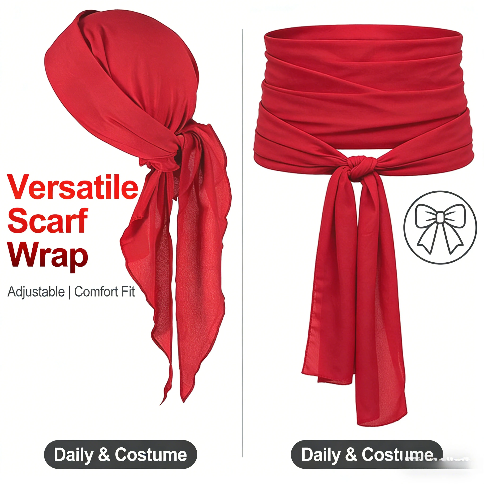 

Pirate Costume Medieval Renaissance Linen Pirate Bandana and Belt Costume Accessories