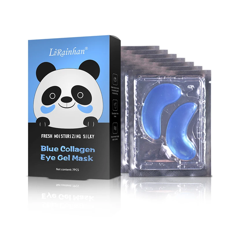 7Pairs/14PCs Individual Pack Blue Ocean Mineral Collagen Eye Gel Mask Reduce Fatigue Eye Bags and Dark Circles Soothing Moisturizing