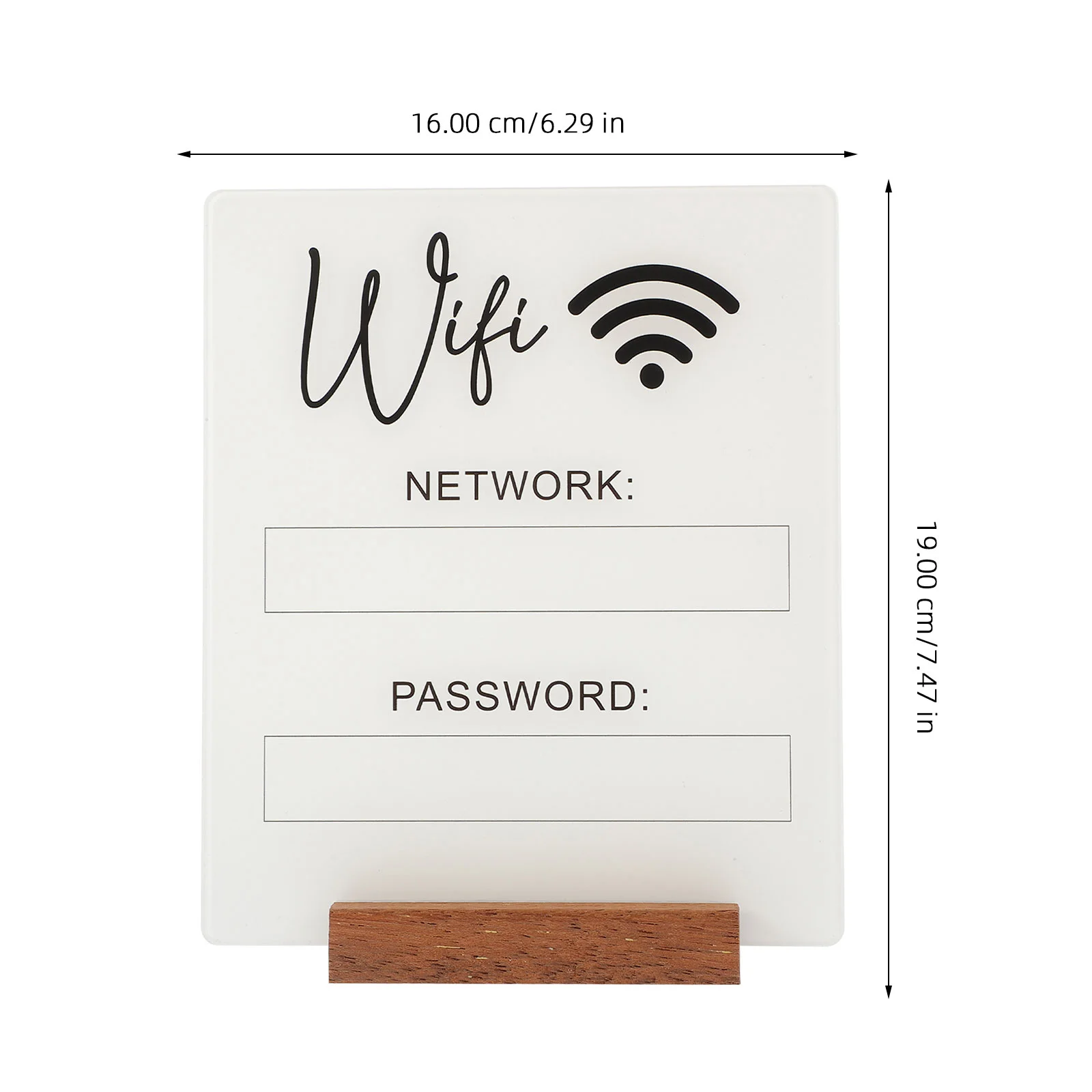 Wifi Password Sign Hotel Wireless Network Reminder Account Acrylic Desk Black for Guest Room Home