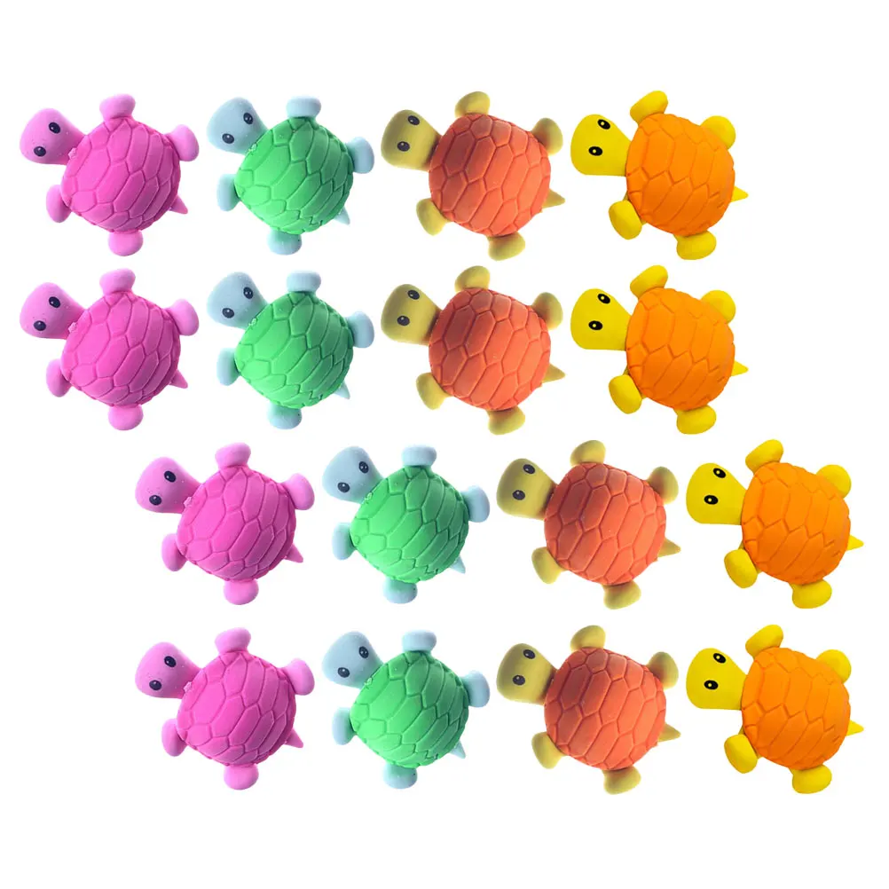 16-delige kleine gummen voor kinderen bulk cartoon speelgoed model schilderbenodigdheden dier potlood schattige dieren schildpad kind