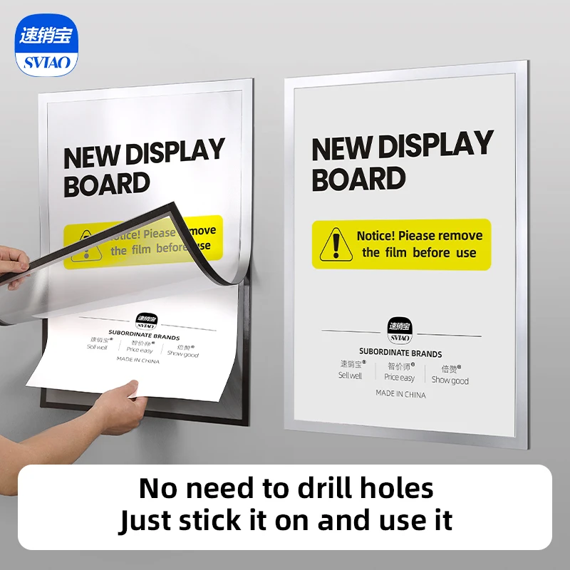 Wholesale Plastic Hang Up Poster Advertising Display Board Frames Pricing Paper Card Insert Vertical