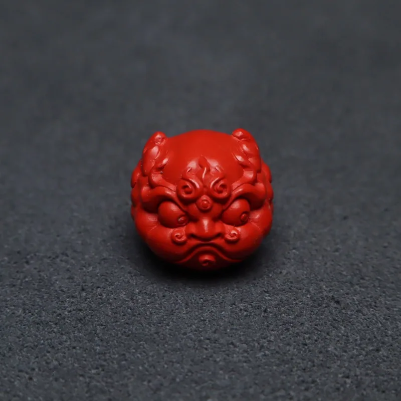 Cinnabar Longzi Qiuniu loose beads DIY accessories