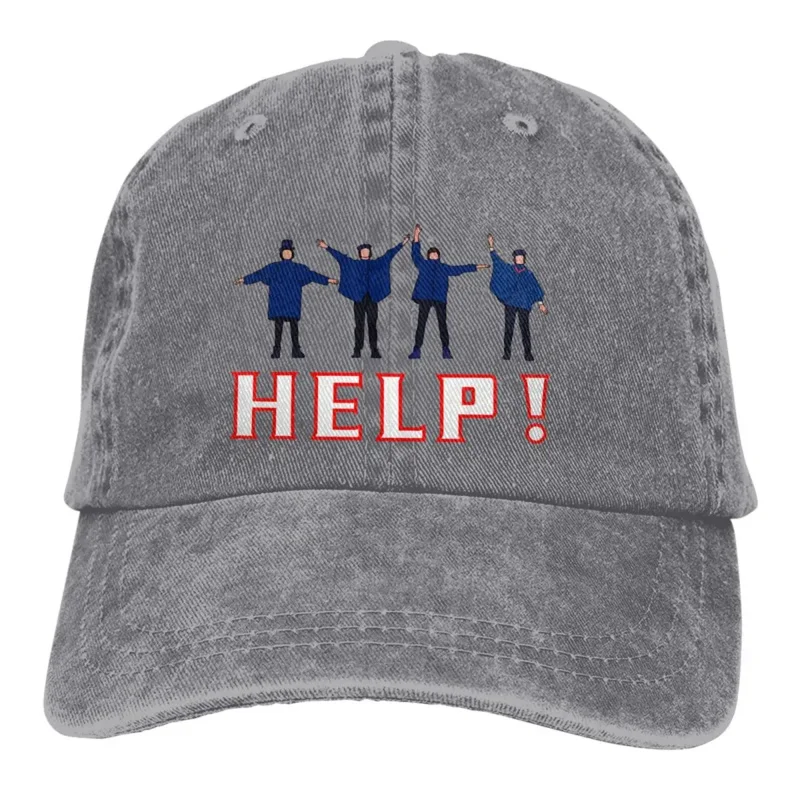 

Washed Men's Baseball Cap Help Trucker Snapback Caps Dad Hat The Beatle Band Golf Hats