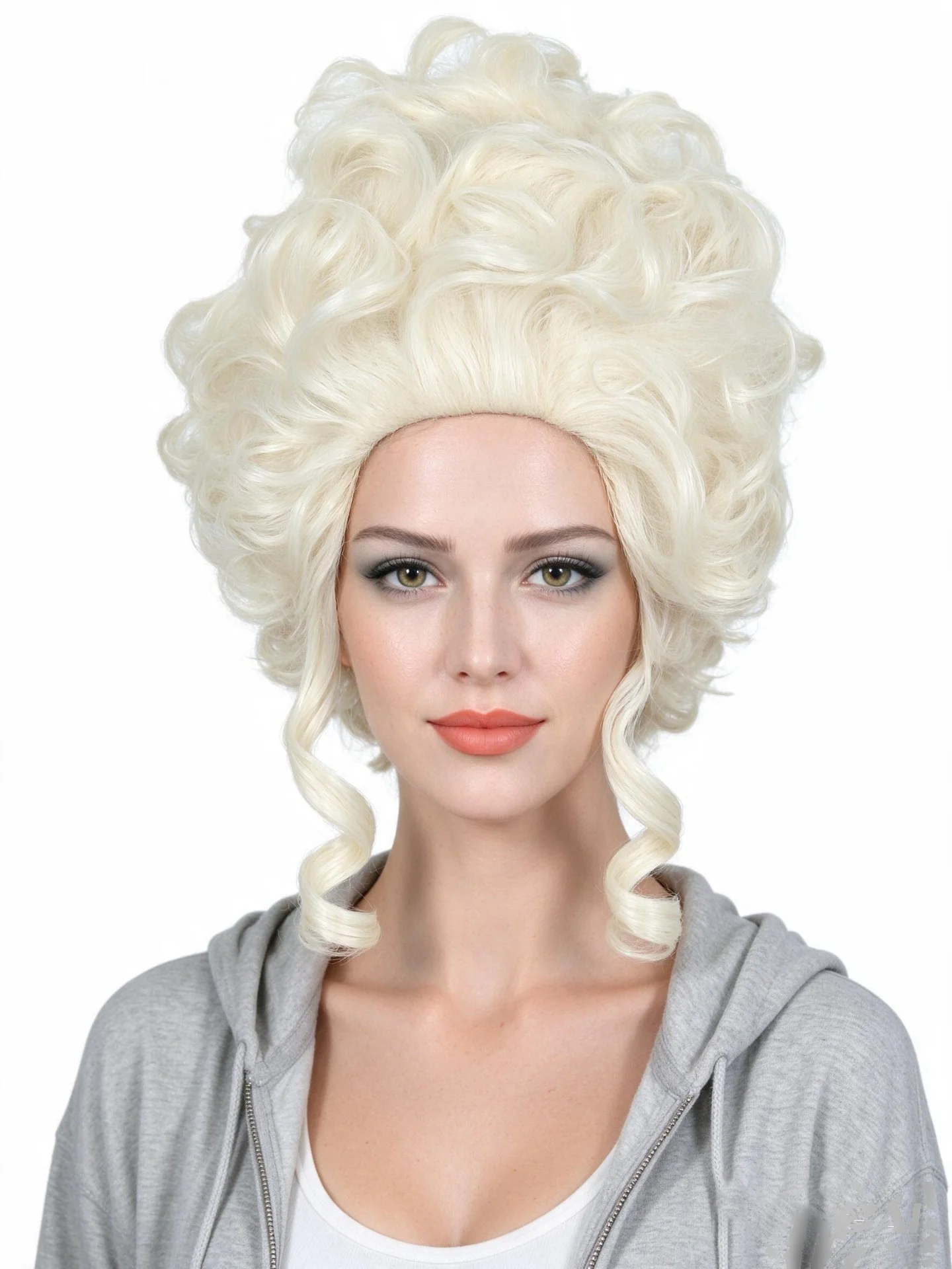 Short Blonde Curly Wig for Women 50s 80s Costume Marie Antoinette Synthetic Hair