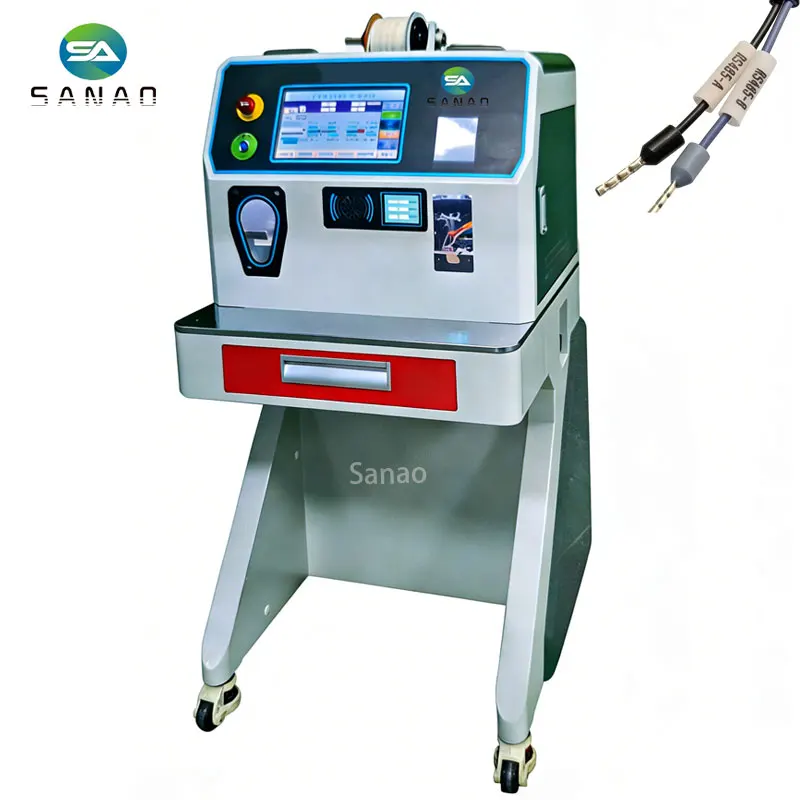 Automatic Servo 0.3-6mm ²  Wire Number Tube Inserting Marking Machine Tubular Pre-insulated Ferrule Terminal Crimping Machine
