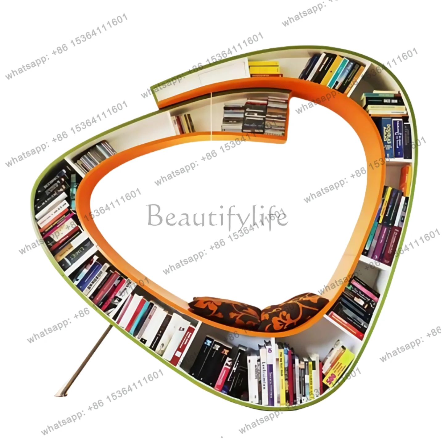 

Creative Art Bookcase Solid Wood Piano Paint Shelf Special-shaped Letter Bookcase Wall Display Cabinet