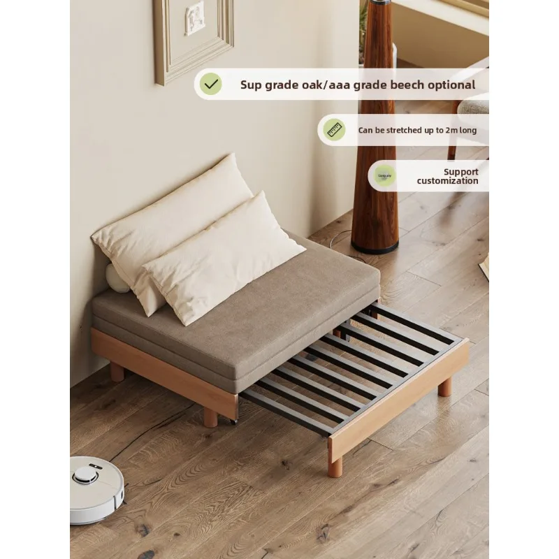 Dual-purpose new small apartment living room multi-functional single and double pull-out retractable bed