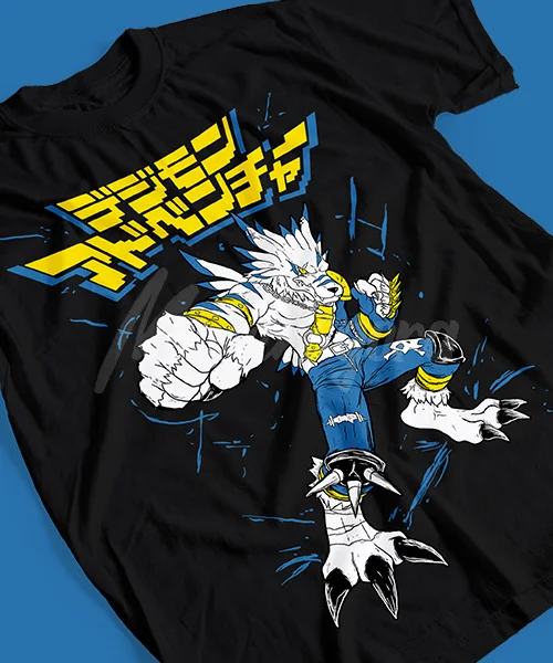 T-Shirt UNISEX DIGIMON WEREGARURUMON POSICIÓN BATALLA