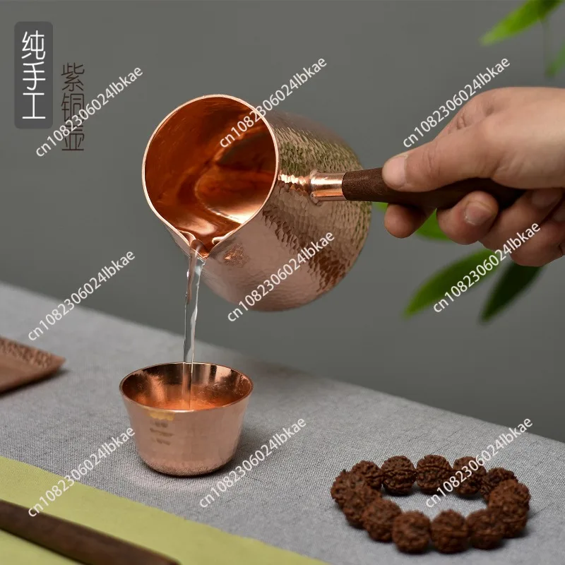 

Pure copper handmade kung fu tea set thickened copper tea dispenser fair cup