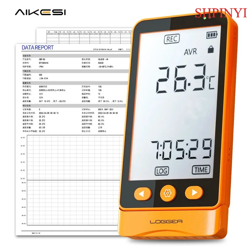 AIKESI GSP-70S 80S 70PRO 80PRO Real Time Monitoring Temperatuur Datalogger Recorder Met Plug of Sonde CE FCC ROHS