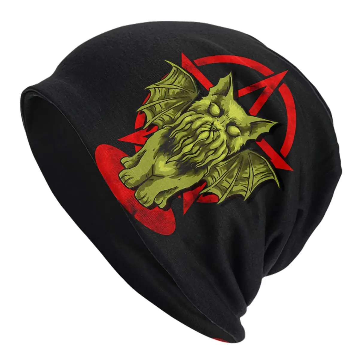 Cute & Satanic Cathulhu Kawaii Cat Cthulhu Unisex Bonnet Thin Hiking Double Layer Hats For Men Women