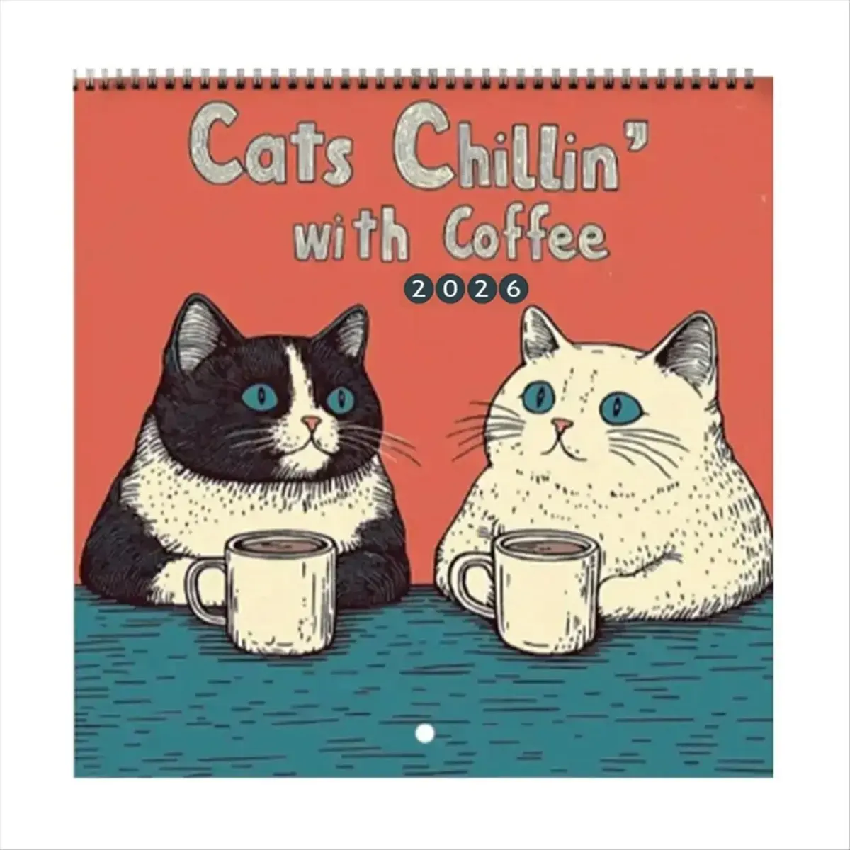 MALL 2026 Calendar Cat Design Hangable Calendar 12-Month Family Planner ThickPaper Home Decorate for Bedroom and Office