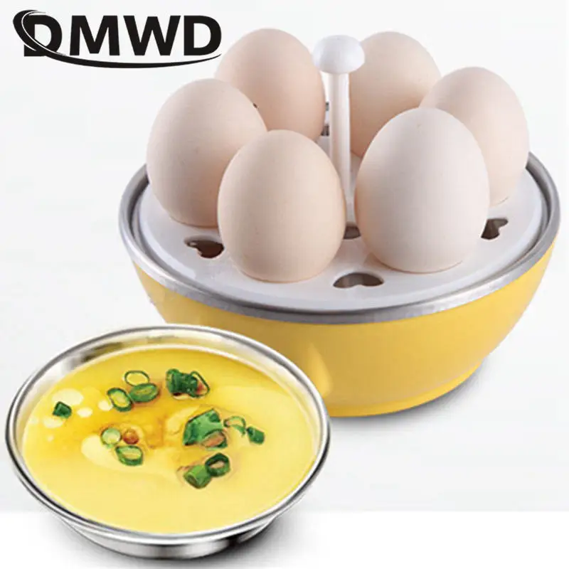 DMWD-olla eléctrica rápida para huevos, hervidor de vapor para alimentos, sartén de acero inoxidable de calentamiento rápido, herramienta de cocina,