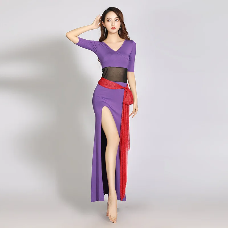 Bellydance Long Dress Sexy Costume Practice Clothes Oriental Performance Fashion Dress Stage Dance Fantasia Feminina Adulta 2023