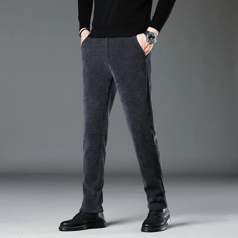 2024 primavera e autunno inverno nuova moda High-end Boao Fleece Slim All Match pantaloni Casual a gamba dritta piccola