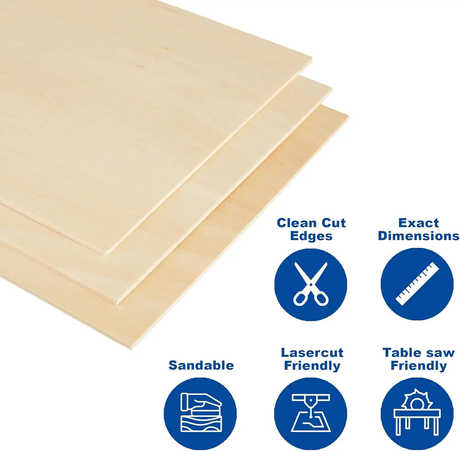 Folhas de Compensado de Madeira de Balsa Premium, 22x12 Polegadas, 1,5mm de Espessura, Pacote com 10 para Artesanato