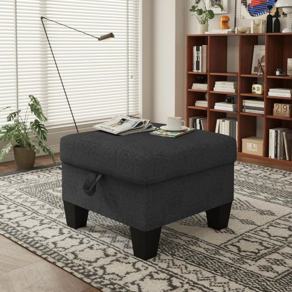 

Multifunctional Dark Grey Linen Fabric Sofa Stool Ottoman,Shoe Changing Stool,Rest Stool for Living Room Fitting Room Bedroom