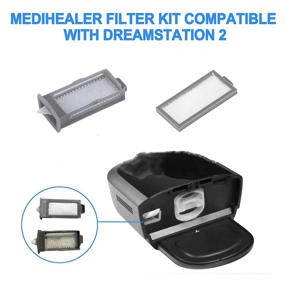 Filter Pack for Philips Respironics DreamStation 2 CPAP, 5 Washable Reusable Pollen &10 Disposable Ultra-Fine Replacement Filter