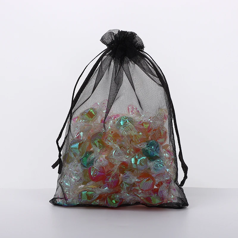 

100pcs 9x12cm/3.5x4.7inches Drawstring Organza Bags Wedding Jewelry Candy Packaging Birthday Party Gift Pouches with Custom Logo